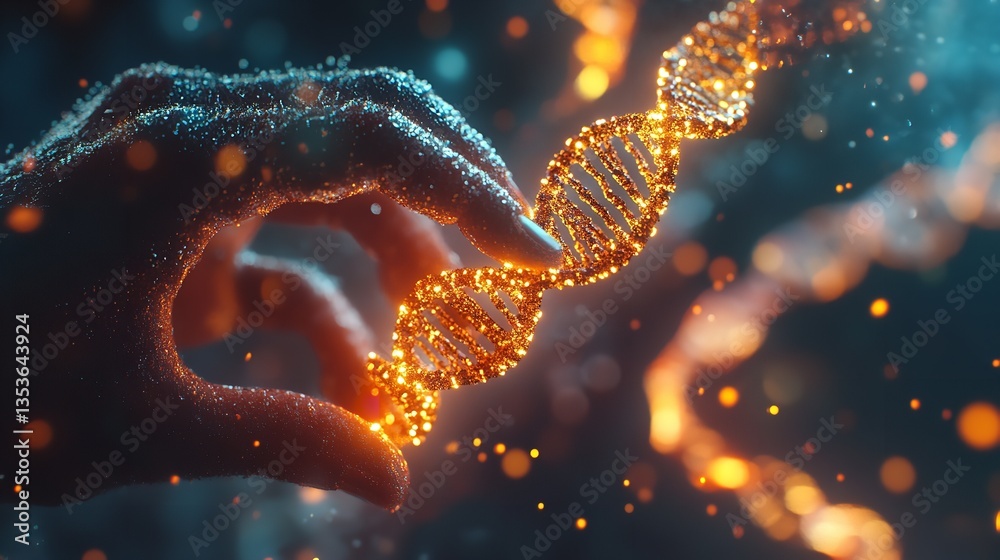 Abstract Luminous DNA Molecule Hand of Doctor Abstract Luminous DNA Molecule Hand of Doctor