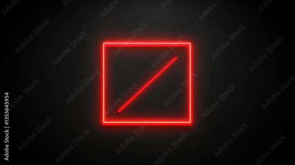 Fototapeta premium A red neon sign with a diagonal line through it.