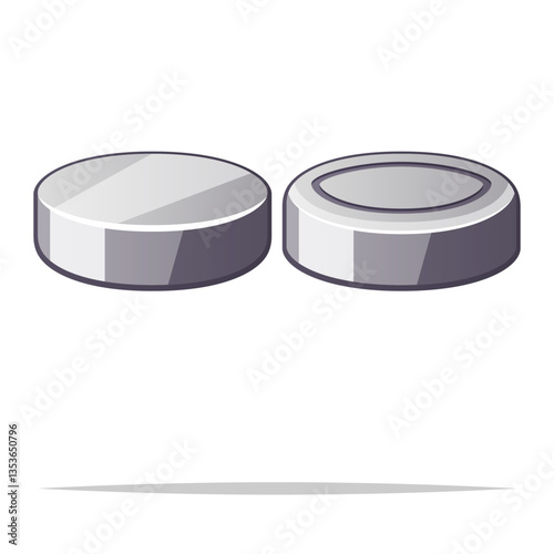 Button cell batteries vector isolated illustration