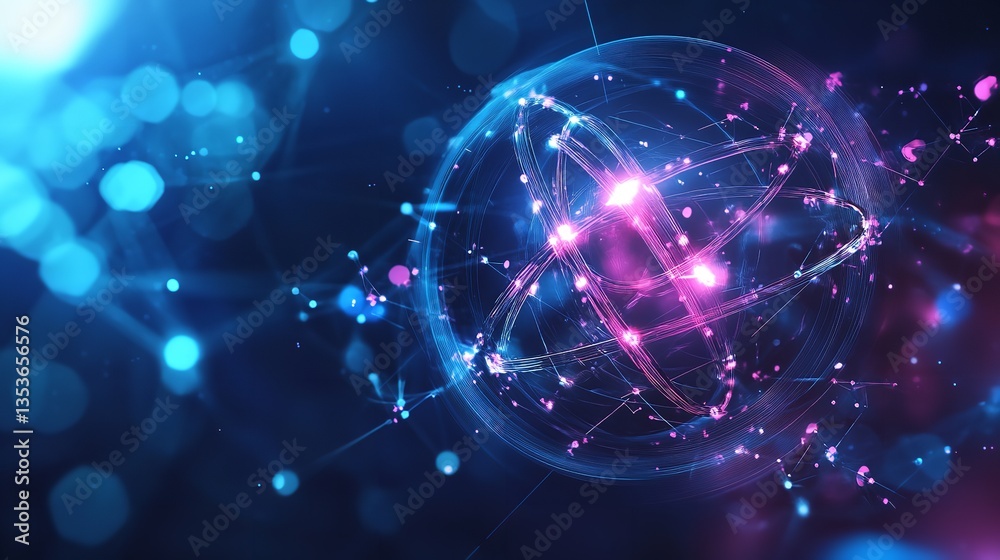 Fototapeta premium Abstract Vector Science Concept Background Polygonal