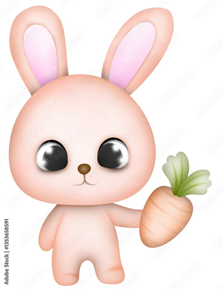 Fototapeta premium easter bunny with a carrot