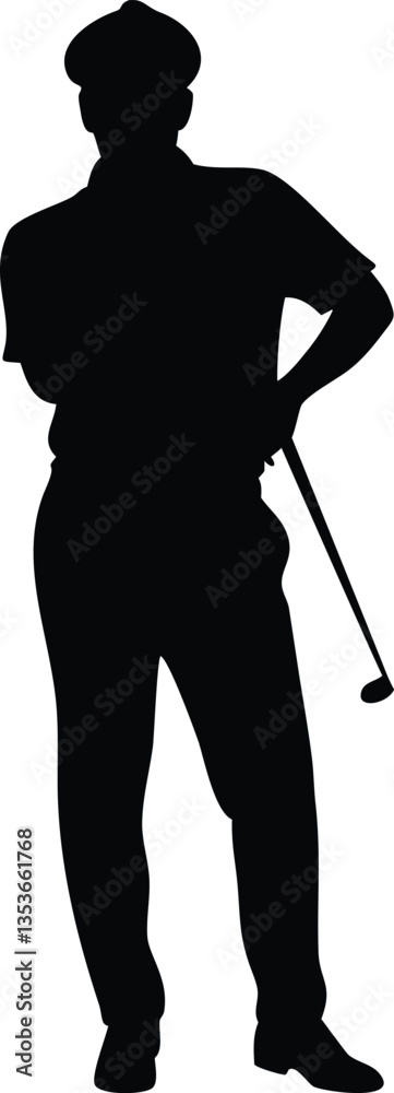 Golf player golfer swinging silhouette logo vecto Golf player golfer swinging silhouette logo vecto