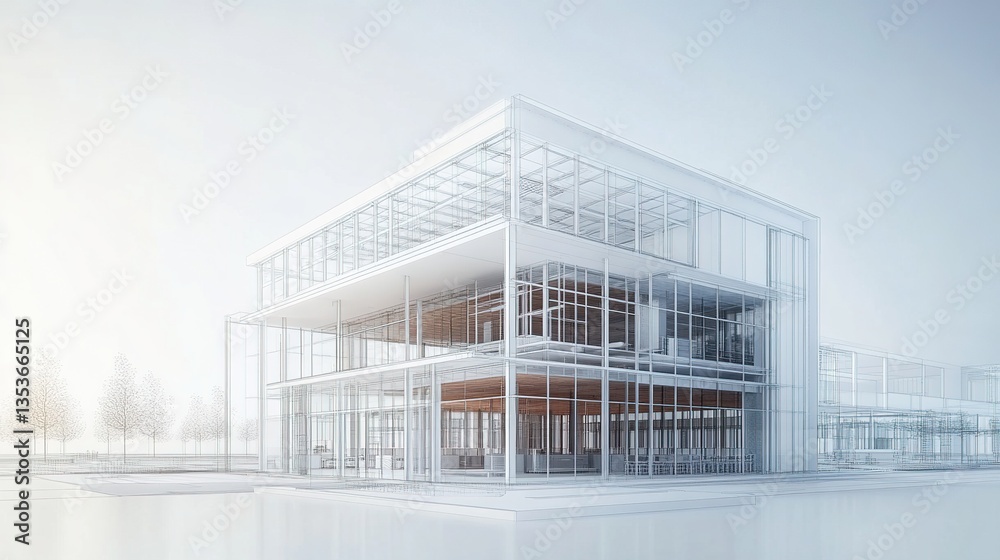 Fototapeta premium Innovative Building Information Modeling Presentation for Construction