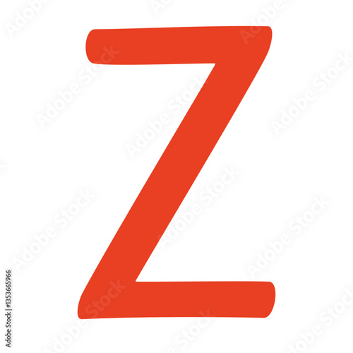 Bold red uppercase letter Z with rounded edges on a white background. Modern and playful design, ideal for typography, branding, logos, and graphic projects.