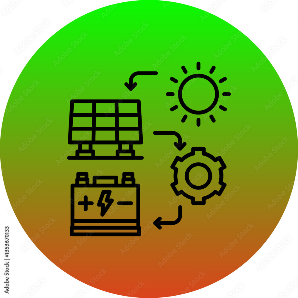 Electricity process Icon Electricity process Icon