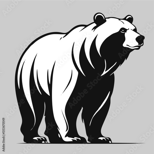 Minimalist Bear Vector Design
