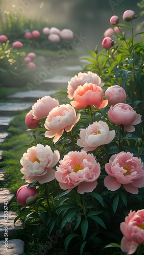 pink tulips in a garden