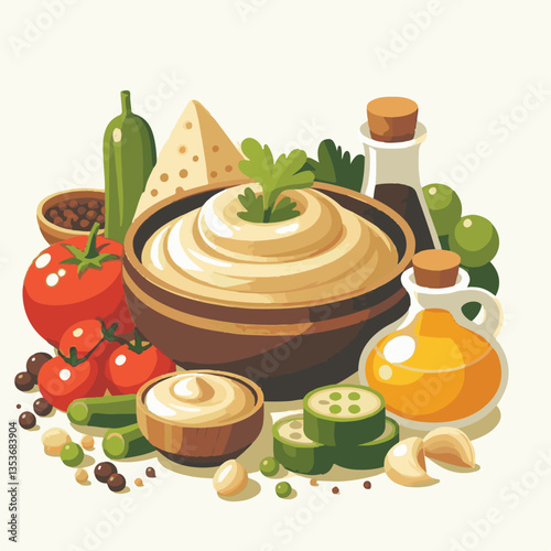 cuisine, eggplant, food, arabic, appetizer, vegetarian, traditional, babaganoush, hummus, turkish, dip, vegetable, lebanese, mediterranean, parsley, ganoush, snack, baba, arabian, healthy, aubergine, 