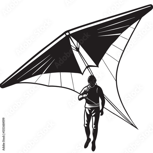 Vector of Hang Glider Silhouette
