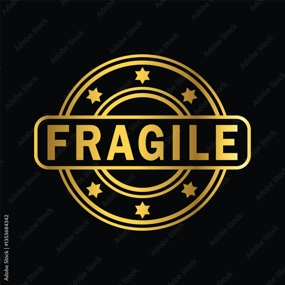 gold color fragile rubber stamp, icon, flat, design, vector, illustrations, education, style, trendy, collections gold color fragile rubber stamp, icon, flat, design, vector, illustrations, education, style, trendy, collections