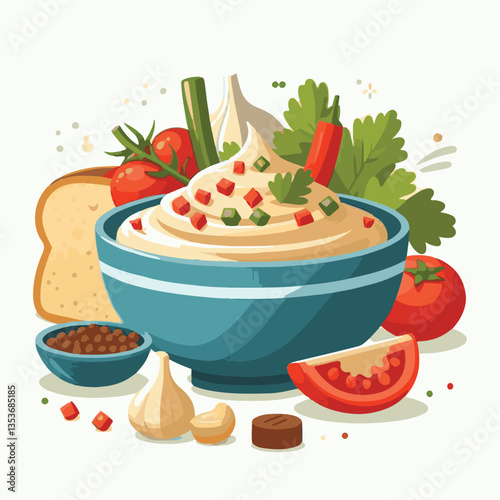 cuisine, eggplant, food, arabic, appetizer, vegetarian, traditional, babaganoush, hummus, turkish, dip, vegetable, lebanese, mediterranean, parsley, ganoush, snack, baba, arabian, healthy, aubergine, 