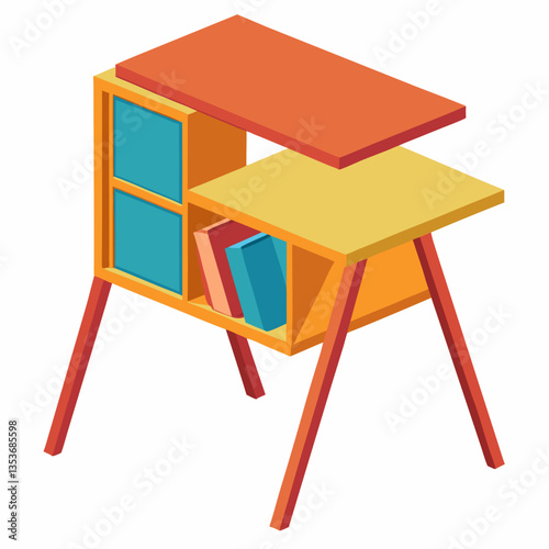 collapsible study table with built in storage