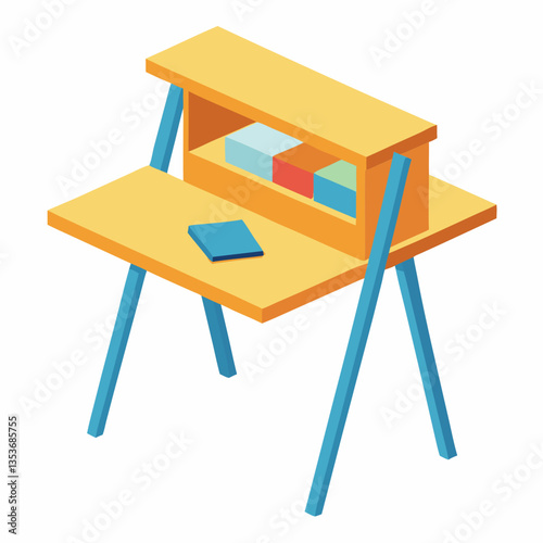 collapsible study table with built in storage