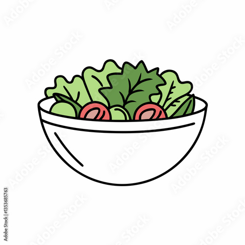 fresh bowl of colorful salad with leafy greens and sliced vegetables for healthy eating promotions, cooking visuals, or dietary guides

