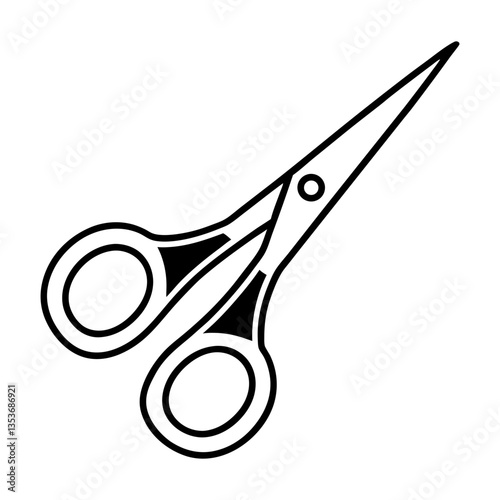 line art scissors vector for crafting, sewing, office supply branding, and educational materials
