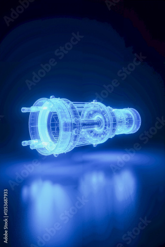Close-Up of Blue Light on Black Surface Illuminating Patterns