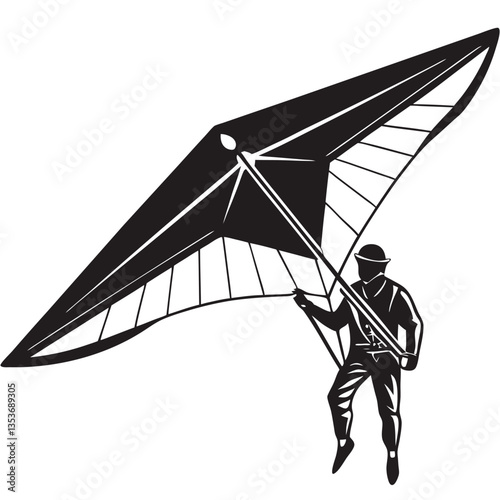 Extreme Hang Gliding Glider Flying Silhouette