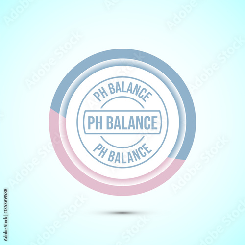 PH balance icon design illustration. Neutral PH balance icon sign, Free acidity concept, Pastel color button design