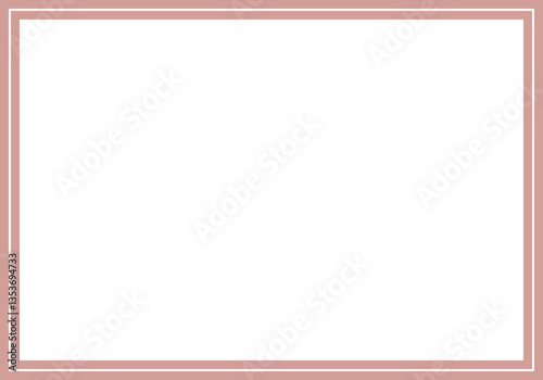 Marco de doble trazo rosa en fondo blanco