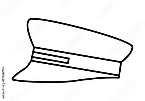 Icono negro de gorra de piloto de aviones