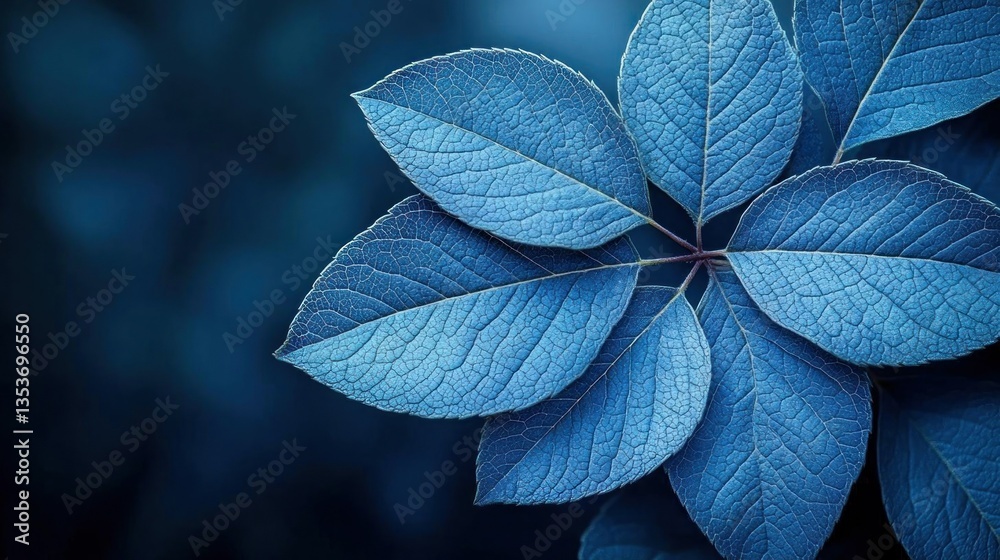 Obraz premium Blue leaves nature background botanical beauty