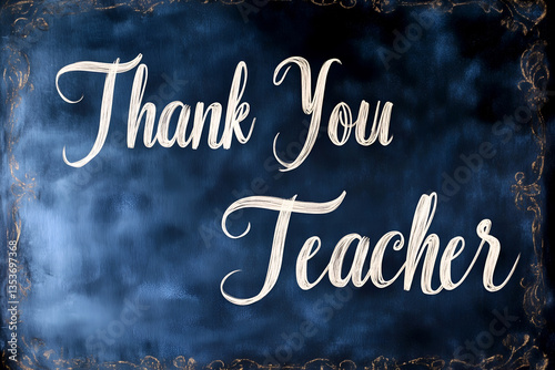 Elegant Thank You Teacher message with a vintage touch, perfect for expressing gratitude and appreciation for educators in a timeless and classy way.