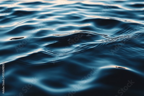 Calm Water Surface with Gentle Ripples and Blue Tones for Serenity