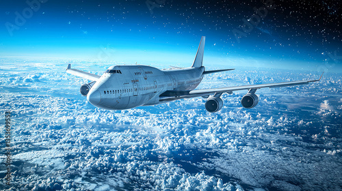 Majestic Airplane Soaring Above Clouds: A Breathtaking Aerial View