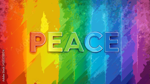 Watercolor rainbow in an array of blended colors, symbolizing diversity and harmony in the pursuit of peace