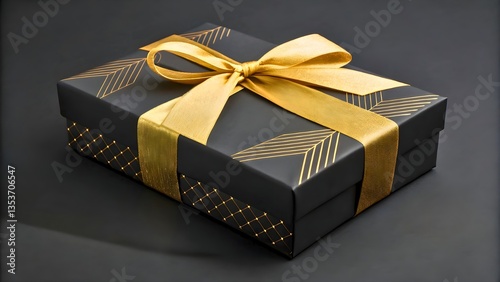 Luxury Black and Gold Gift Box with Ribbon