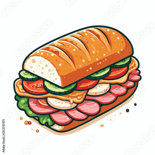 bread, baguette, meal, meat, fresh, food, background, cucumber, carrot, lunch, cuisine, coriander, sandwich, asian, traditional, vietnamese, pork, vietnam, sliced, closeup, cilantro, vegetable, street
