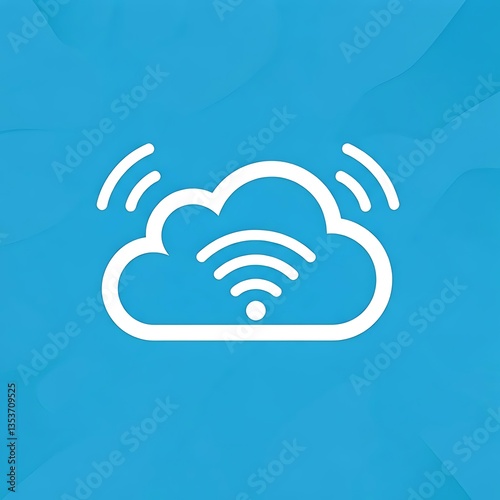 A cloud icon with radiating Wi Fi signal waves, symbolizing cloud computing or connectivity.