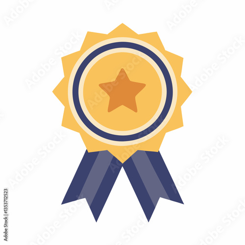 academic award ribbon with gold print 