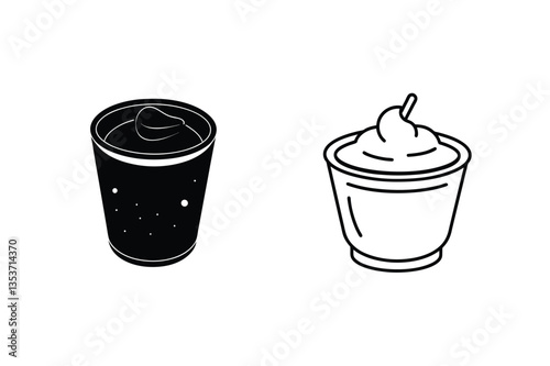 Dessert Icons Creamy Yogurt, Chocolate Mousse, Sweet Treats