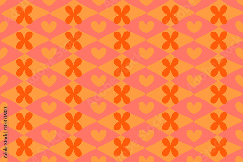 seamless pattern with golden hearts