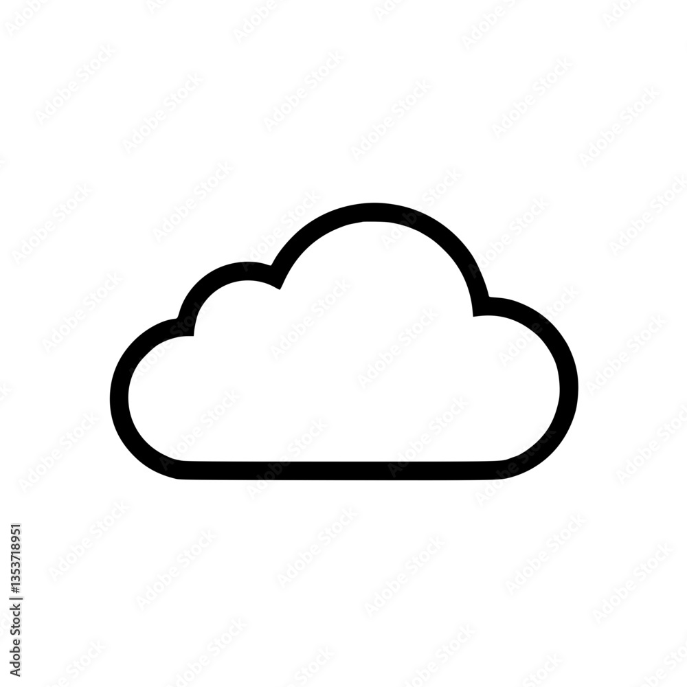 A simple cloud outline graphic on a plain representing weather storage or design element Clean and minimalist A simple cloud outline graphic on a plain representing weather storage or design element Clean and minimalist