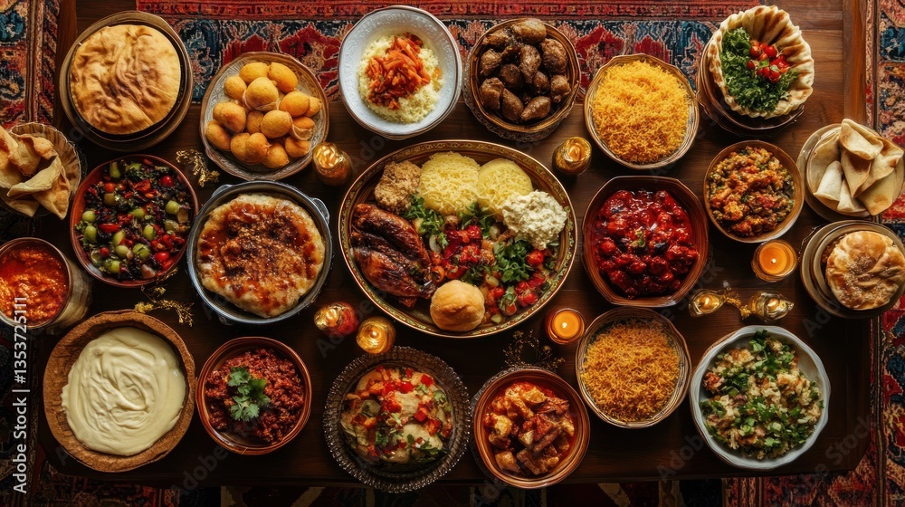A Lavish Feast: A Bountiful Table of Diverse Cuisines A Lavish Feast: A Bountiful Table of Diverse Cuisines