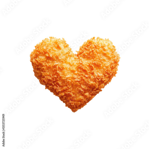 Heart-shaped crispy chicken nugget