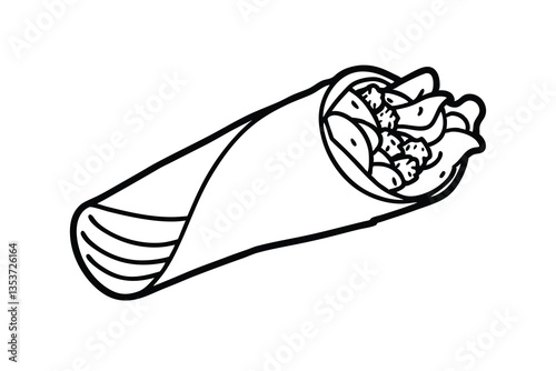 vector illustration of a roll