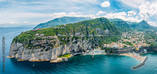 Bild auf Leinwand Aerial view of  Sorrento city, Amalfi Coast, Italy