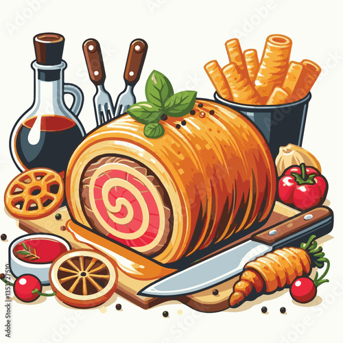 meat, food, traditional, slice, dinner, pastry, meal, beef, cooking, red, lunch, holiday, wellington, sauce, roasted, recipe, puff, cut, fillet, stuffed, steak, pie, christmas, tradition, ingredient, 