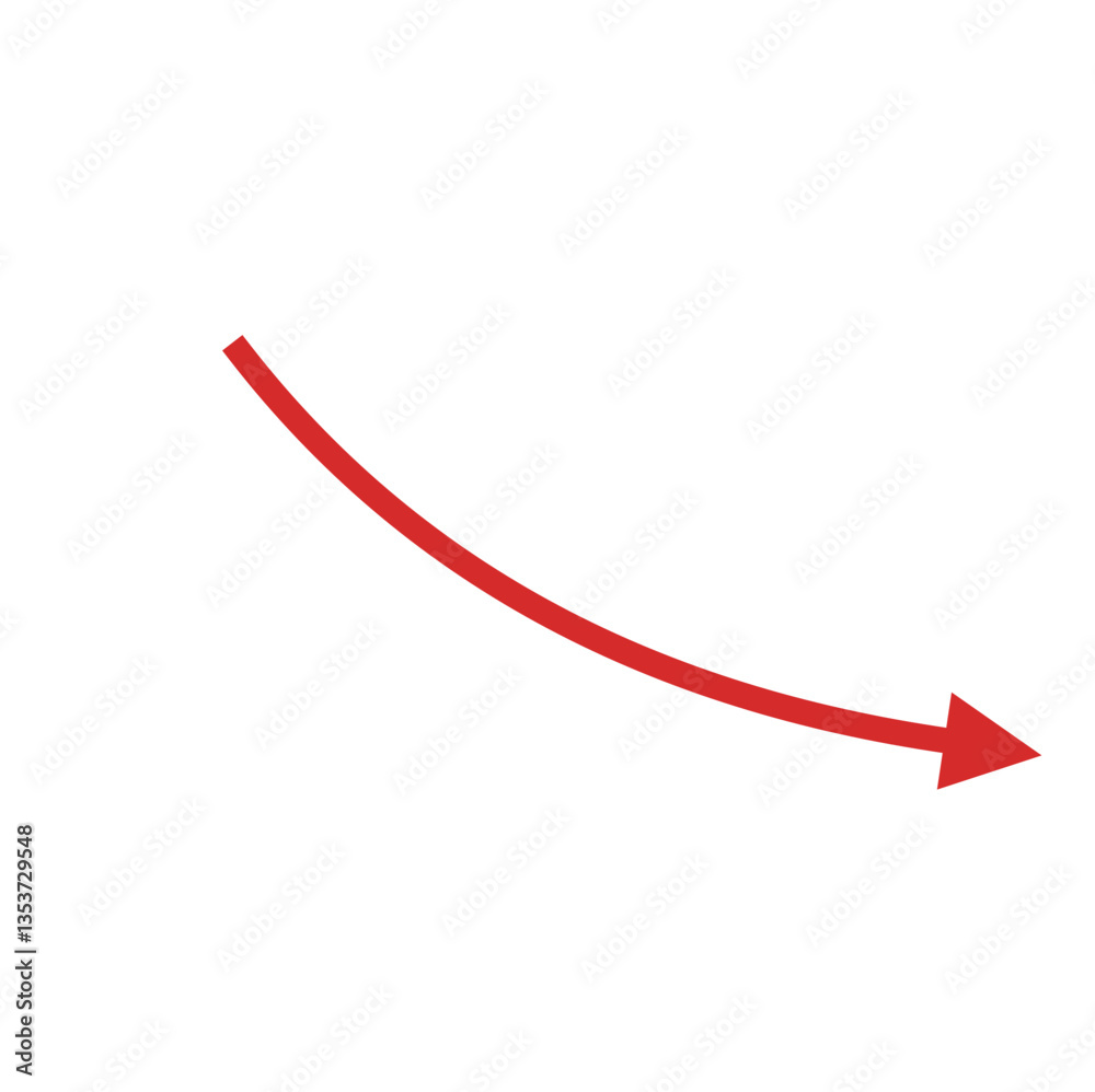 Red arrow going down stock icon. Financial market crash icon for your website design. Graph chart downtrend symbol. Red arrow going down stock icon. Financial market crash icon for your website design. Graph chart downtrend symbol.