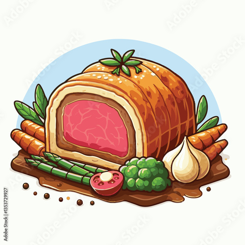 meat, food, traditional, slice, dinner, pastry, meal, beef, cooking, red, lunch, holiday, wellington, sauce, roasted, recipe, puff, cut, fillet, stuffed, steak, pie, christmas, tradition, ingredient, 