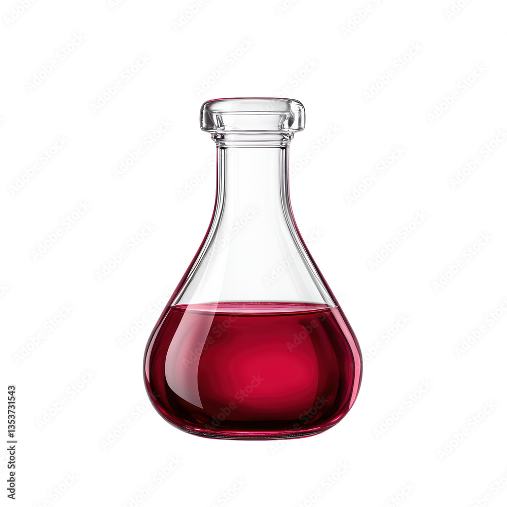 Laboratory flask with vibrant red liquid Laboratory flask with vibrant red liquid