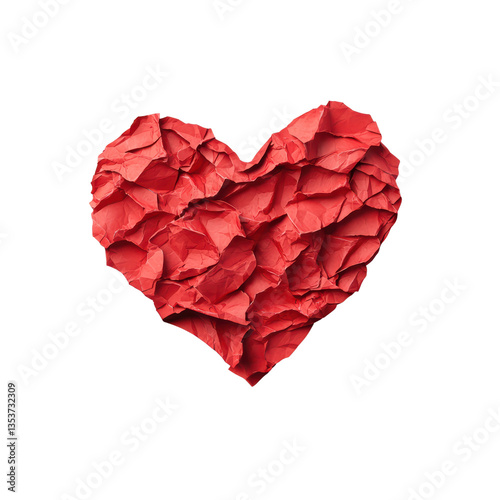 Wallpaper Mural Crumpled red heart shape on a black background Torontodigital.ca