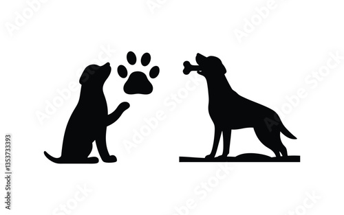 black silhouette of a dog