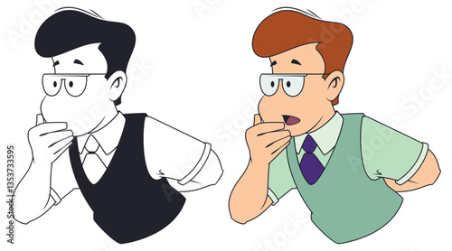 Puzzled man. Illustration for internet and mobile website.