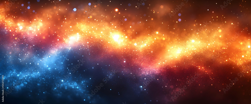 Fototapeta premium Vibrant Colorful Galaxy Nebula In Space