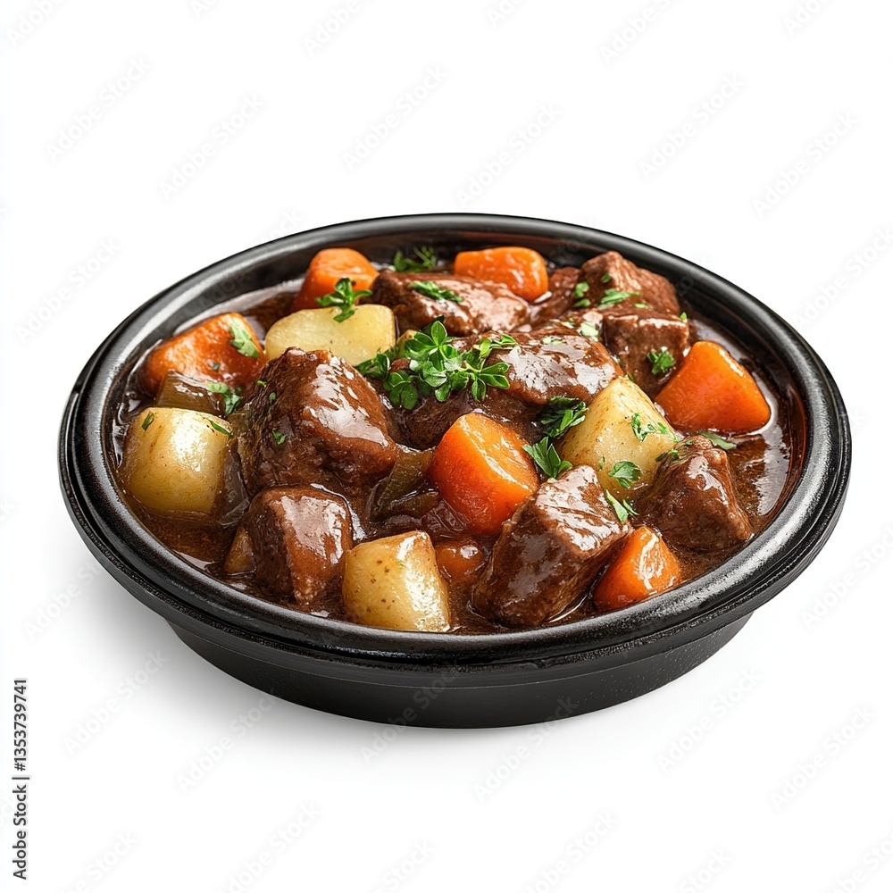 Beef stew in bowl with carrots and potatoes. Beef stew in bowl with carrots and potatoes.