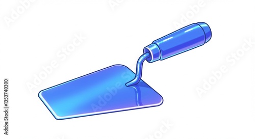 Shiny Blue Trowel Tool Construction Building Repair